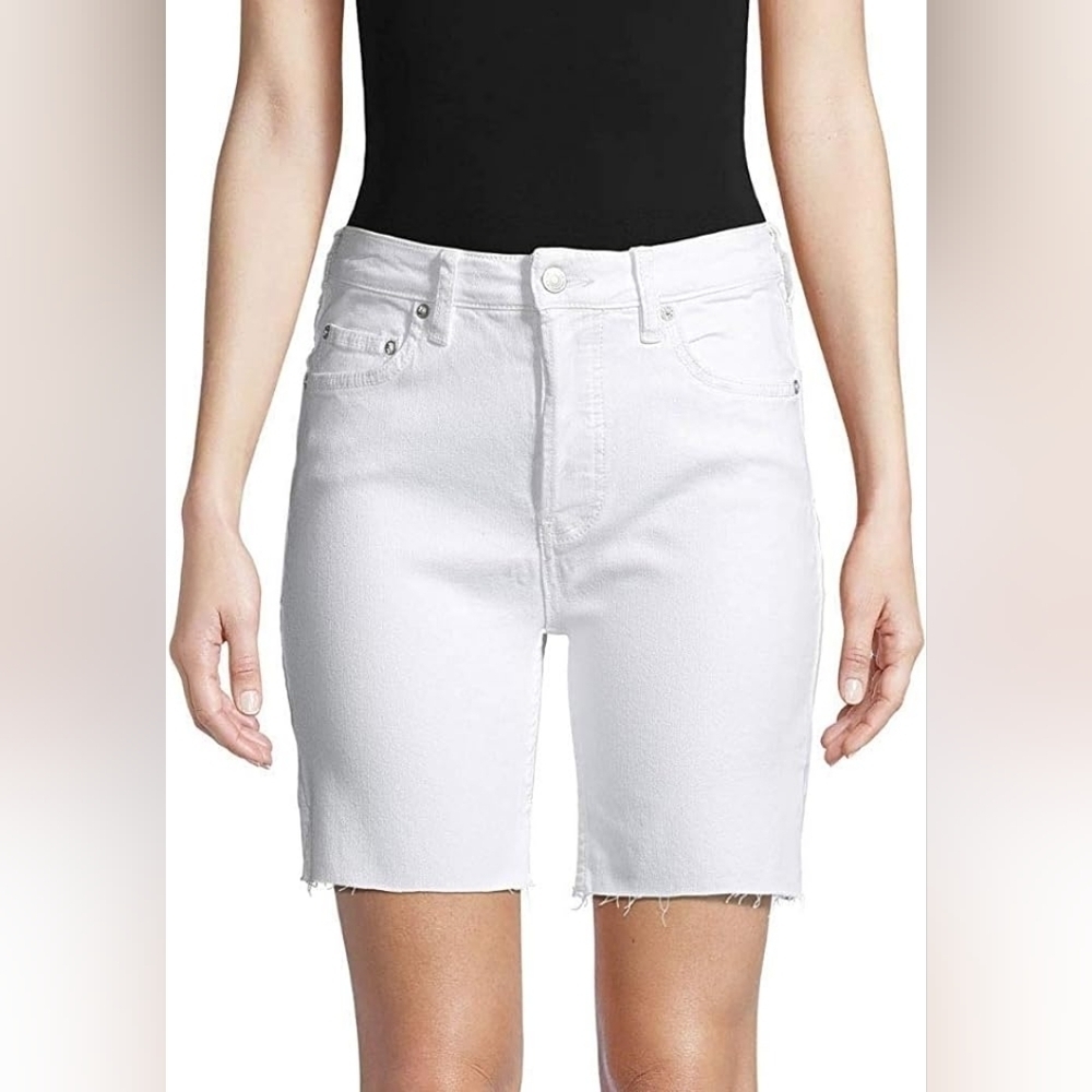 NEW Free People Avery Raw Hem Mid Rise Denim Shorts Size 25